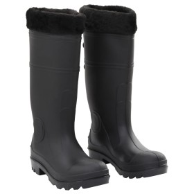 Botas de agua con calcetines extraíbles negro número 38