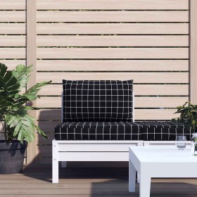 Cojines para palés 2 piezas tela Oxford a cuadros