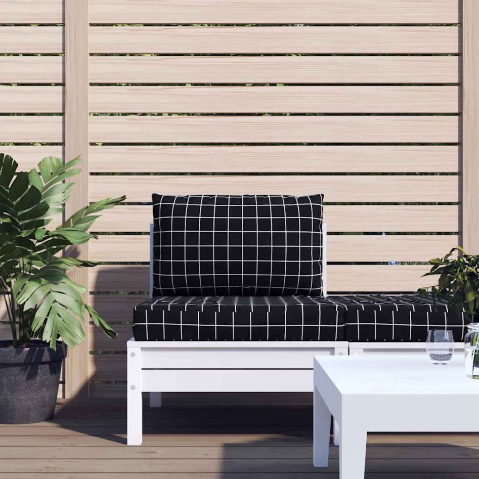 Cojines para palés 2 piezas tela Oxford a cuadros