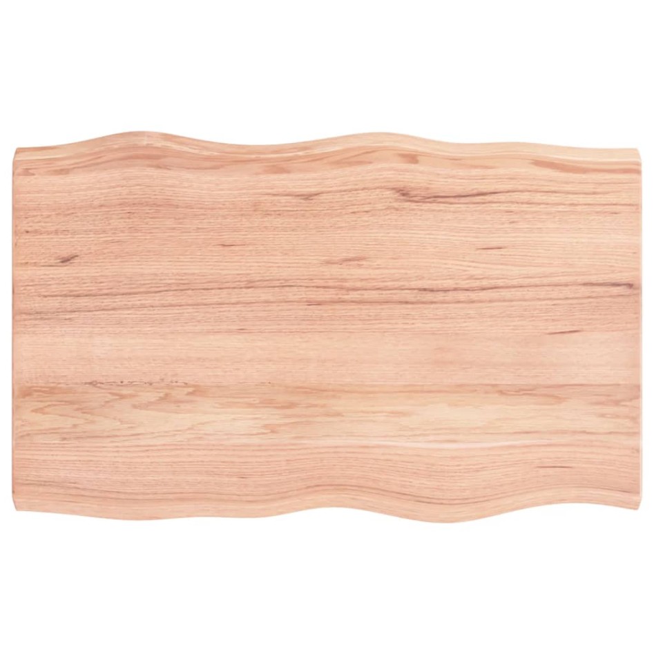Tablero mesa madera tratada borde natural marrón 80x50x(2-4)