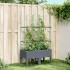 Jardinera con enrejado PP azul gris 80x40x142,5