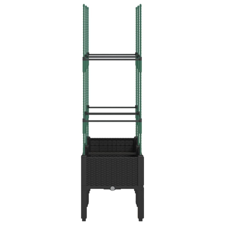 Jardinera con enrejado PP negro 80x40x142,5