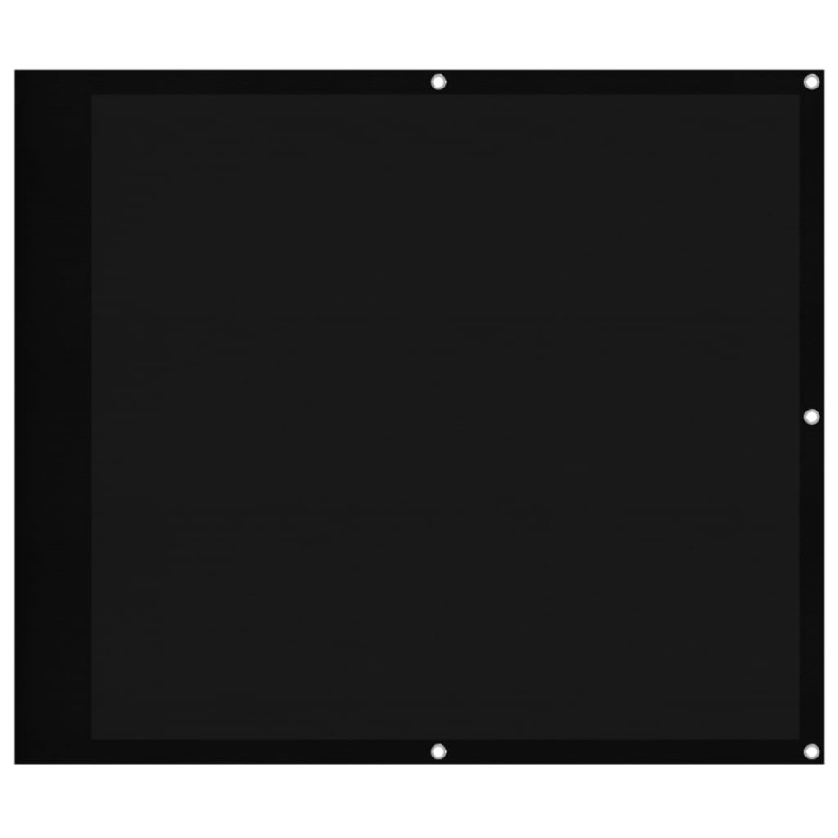 Pantalla de balcón 100% poliéster Oxford negro 90x800