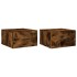 Mesitas de noche de pared 2 uds color roble ahumado 35x35x20