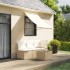 Toldo retráctil de tela y acero crema 150x150