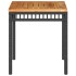 Mesa de jardín ratán sintético madera acacia negro 38x38x42