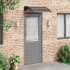 Marquesina de puerta policarbonato negro 80x75