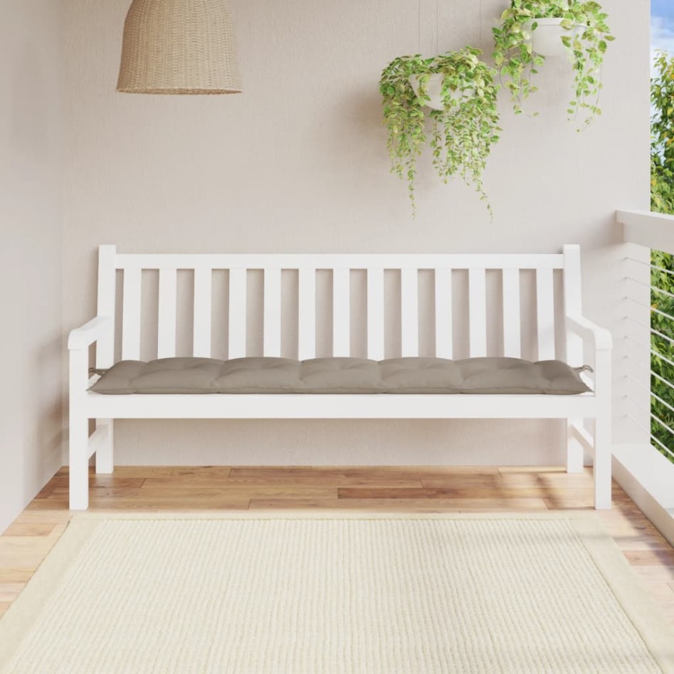 Cojín de banco de jardín tela Oxford gris taupé 180x50x7