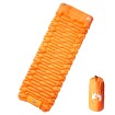 Colchón de camping autoinflable con almohada 1 persona naranja