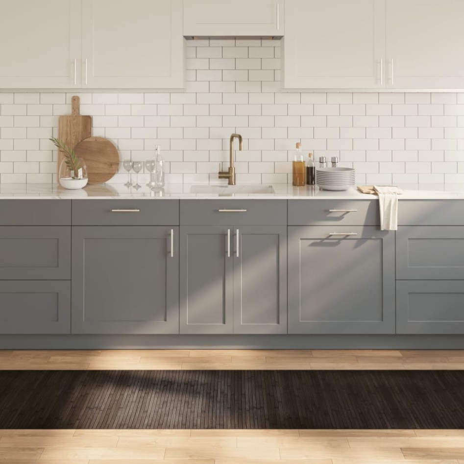 Alfombra rectangular bambú marrón oscuro 70x400