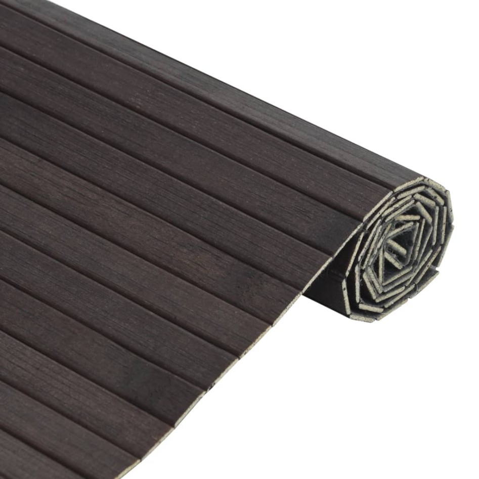 Alfombra rectangular bambú marrón oscuro 70x400