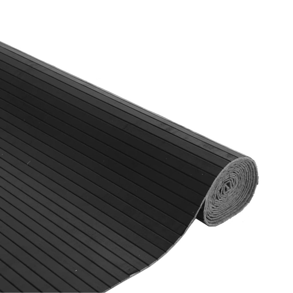 Alfombra rectangular bambú gris 80x500