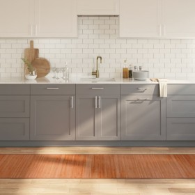 Alfombra rectangular bambú marrón 70x400