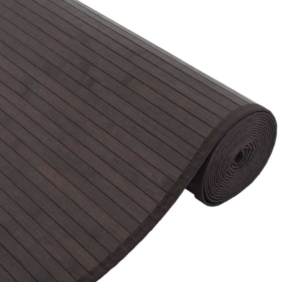 Alfombra rectangular bambú marrón oscuro 80x500