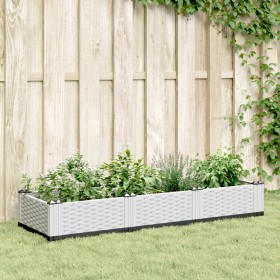 Jardinera con clavijas PP blanco 125x40x28,5
