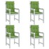 Cojines silla respaldo bajo 4 ud tela verde melange 100x50x4