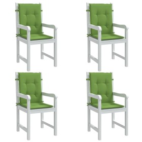 Cojines silla respaldo bajo 4 ud tela verde melange 100x50x4