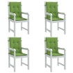 Cojines silla respaldo bajo 4 ud tela verde melange 100x50x4 cm