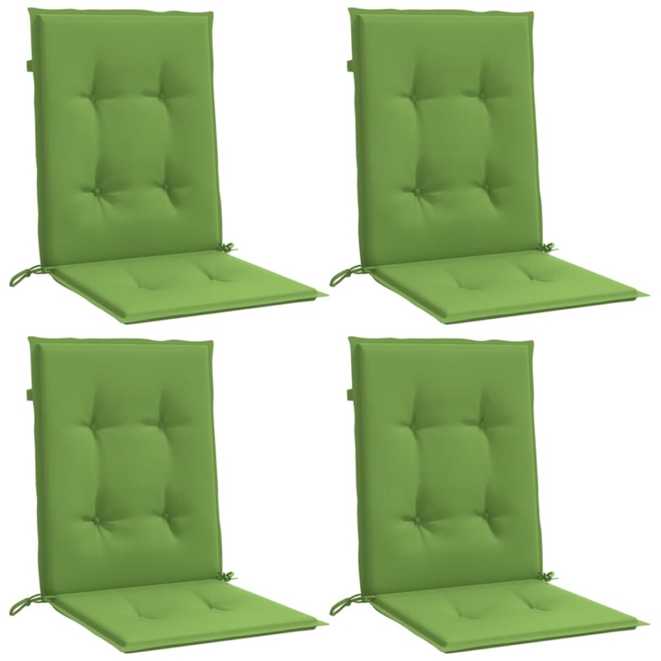 Cojines silla respaldo bajo 4 ud tela verde melange 100x50x4
