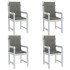 Cojines para silla respaldo bajo 4 ud tela gris oscuro