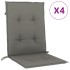Cojines para silla respaldo bajo 4 ud tela gris oscuro