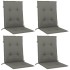 Cojines para silla respaldo bajo 4 ud tela gris oscuro