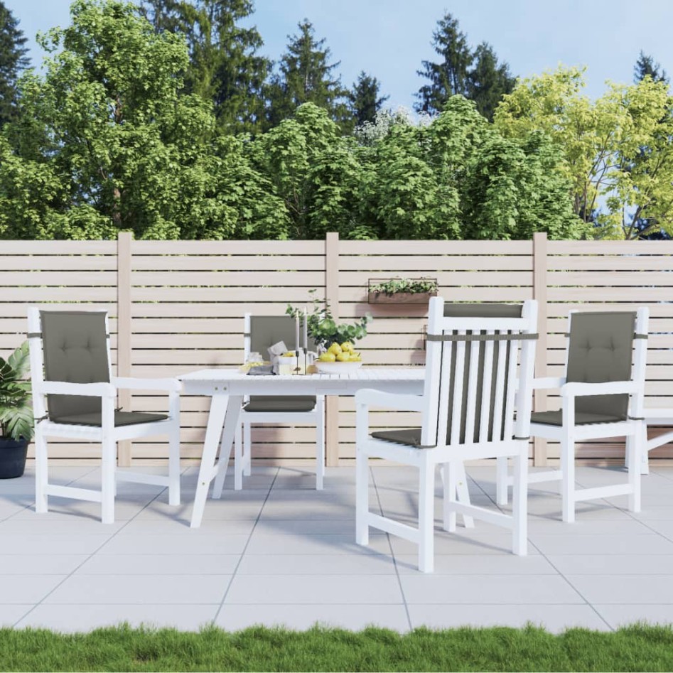 Cojines para silla respaldo bajo 4 ud tela gris oscuro