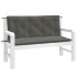 Cojines banco jardín 2 uds tela gris oscuro melange 120x50x7