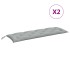 Cojines banco jardín 2 uds tela gris claro melange 150x50x7