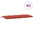 Cojines para banco jardín 2 uds tela rojo melange 120x50x7