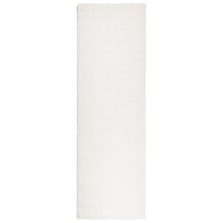 Alfombra de pelo largo moderna crema 80x250