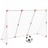 Portería de fútbol con balones 2 en 1 blanco 184x64x124