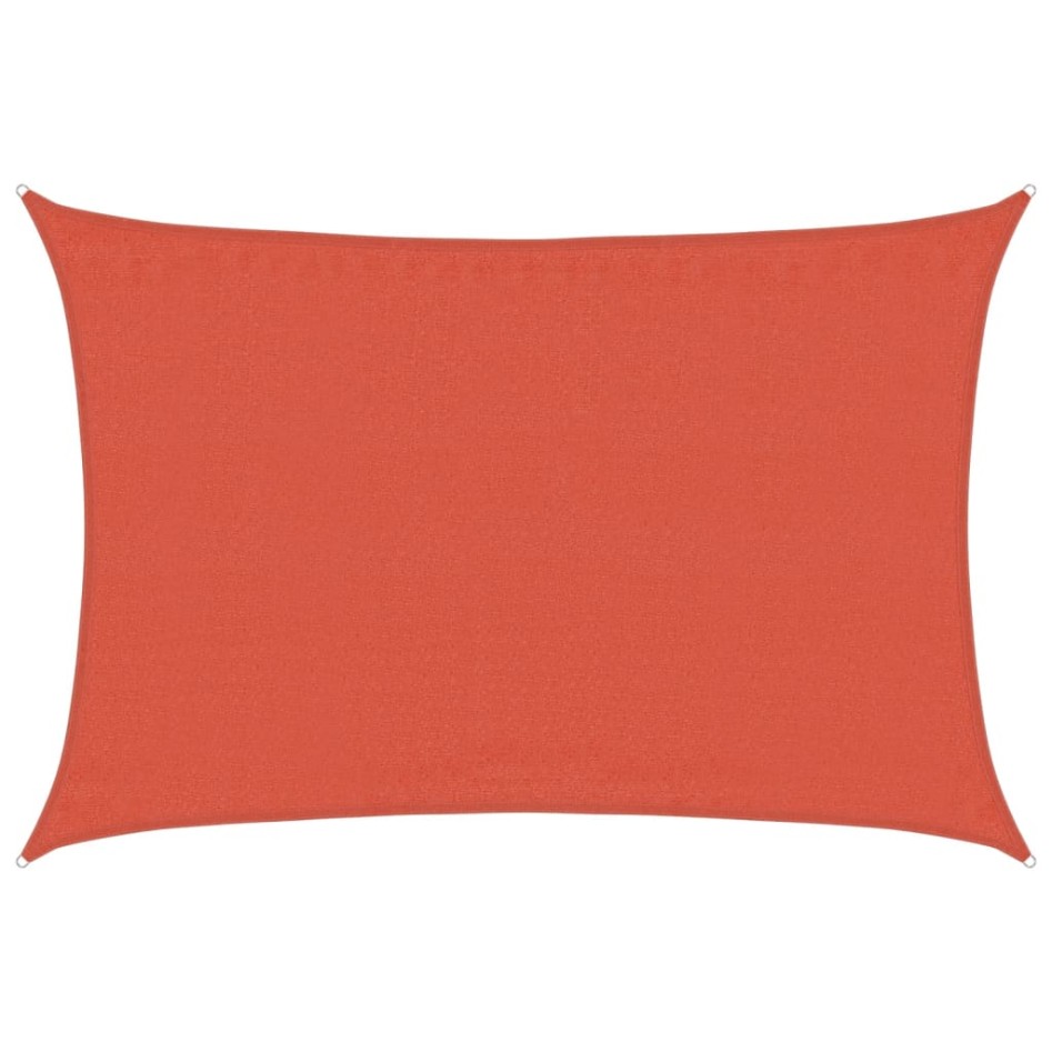 Toldo de vela rectangular HDPE terracota 160 g/m² 3,5x5
