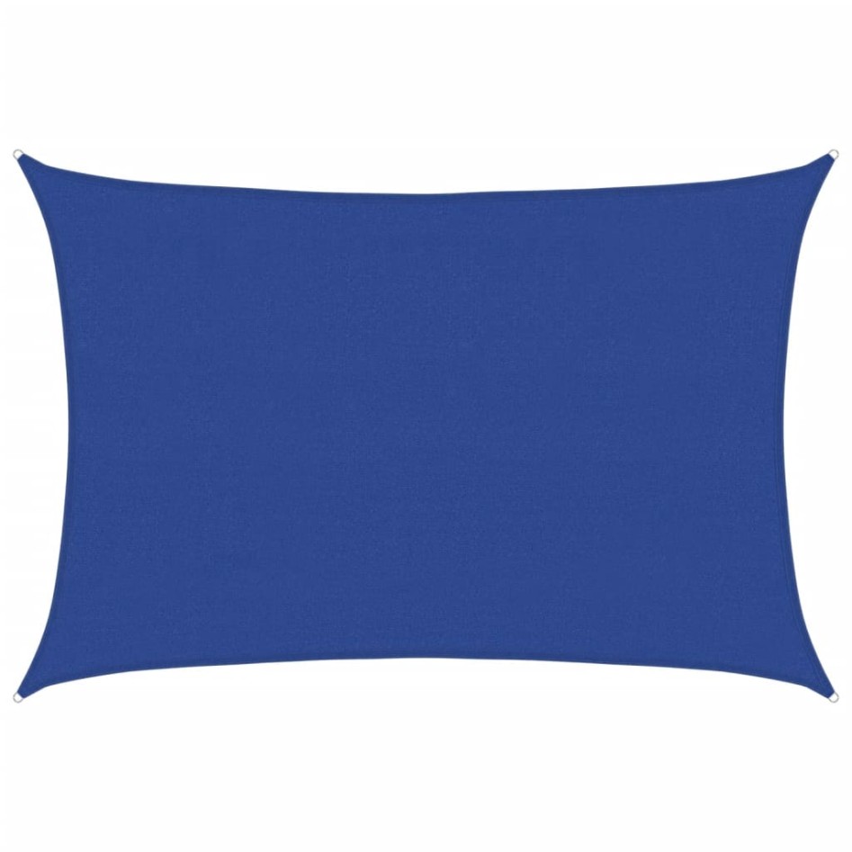 Toldo de vela rectangular HDPE azul 160 g/m² 4x5
