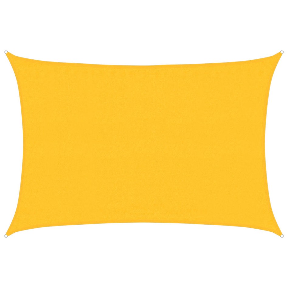 Toldo de vela rectangular HDPE amarillo 160 g/m² 3,5x5