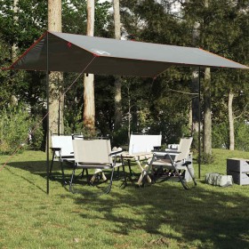 Lona de camping impermeable gris y naranja 400x294