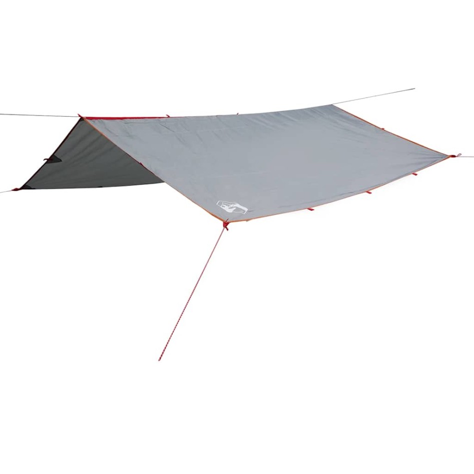 Lona de camping impermeable gris y naranja 300x294