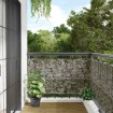 Pantalla de privacidad de balcón PVC look piedra 500x120 cm