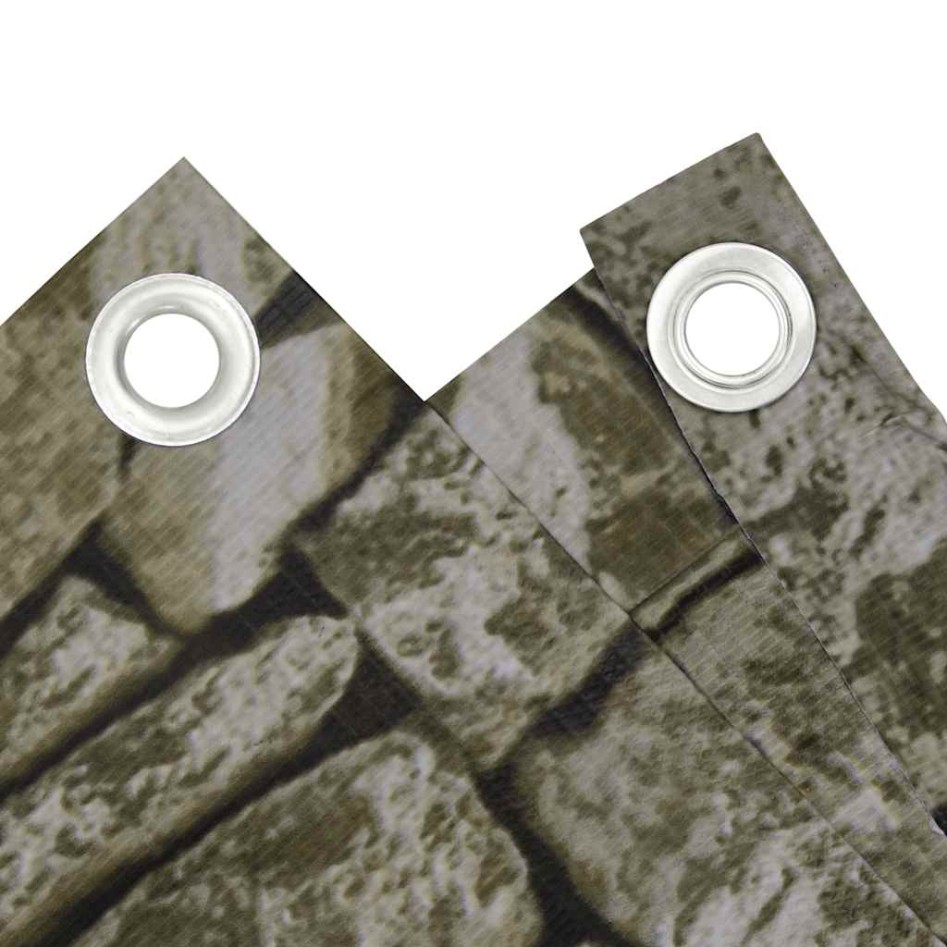Pantalla de privacidad de balcón PVC look piedra 500x120