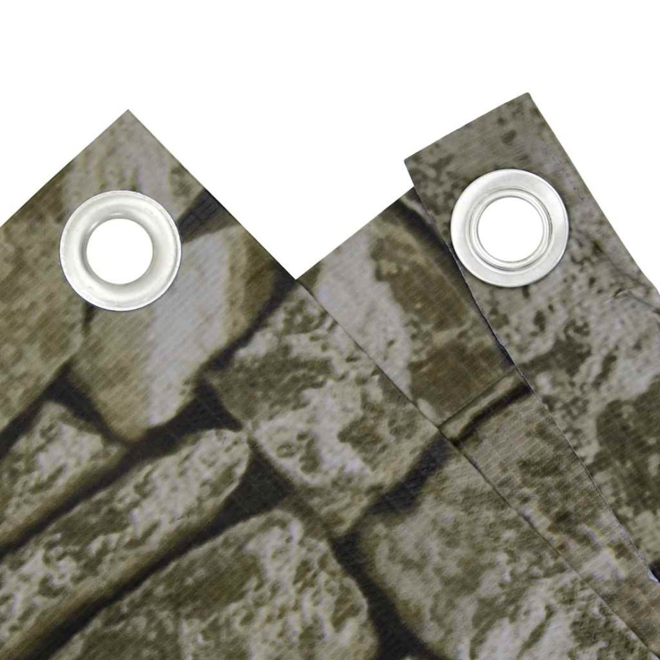 Pantalla de privacidad de balcón PVC look piedra 700x120