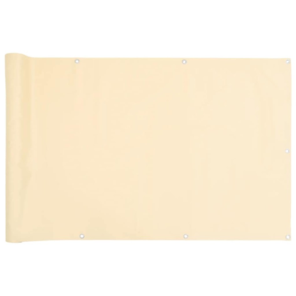 Pantalla de privacidad de balcón PVC crema 1000x90