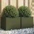 Jardineras 2 unidades acero verde oliva 32x30x29