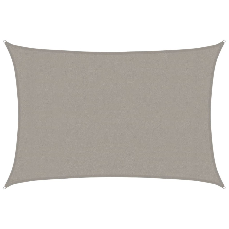 Toldo de vela rectangular HDPE gris claro 160 g/m² 3x4