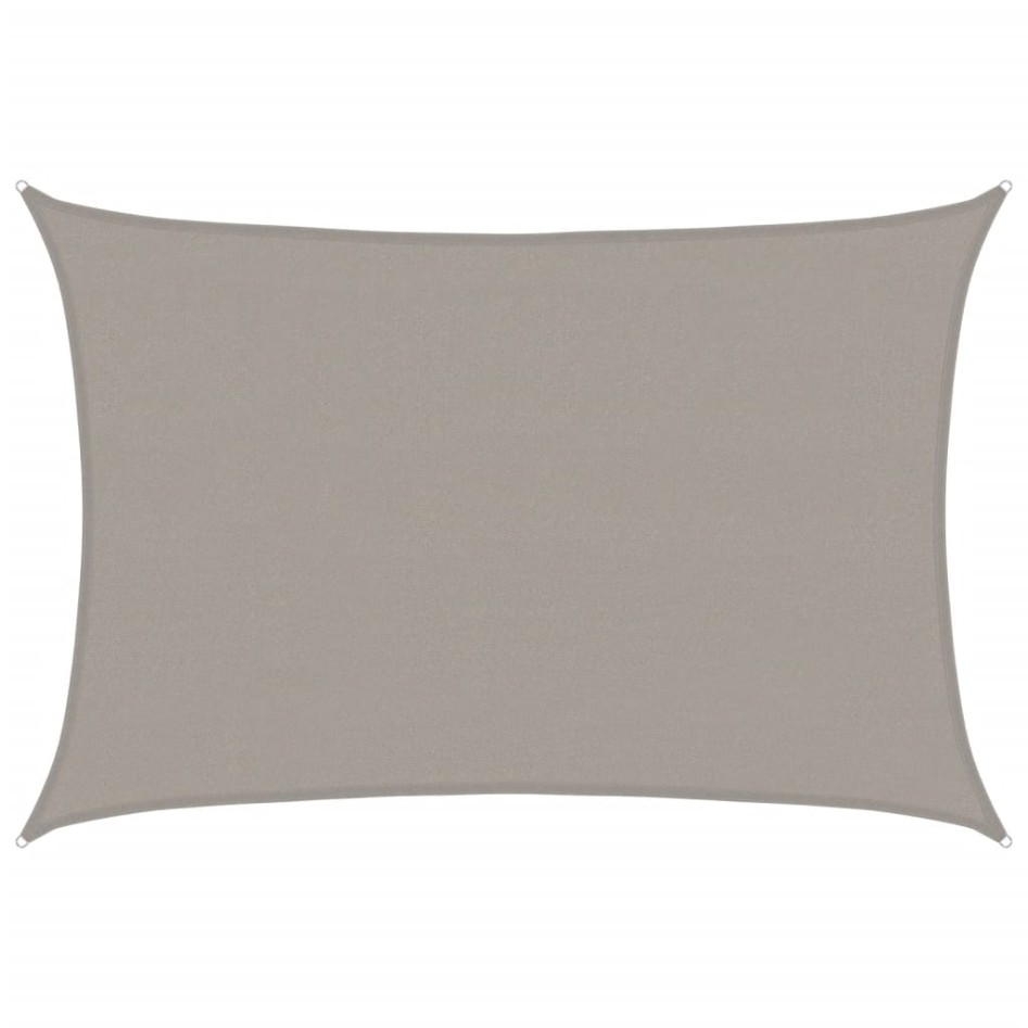 Toldo de vela rectangular HDPE gris claro 160 g/m² 4x5
