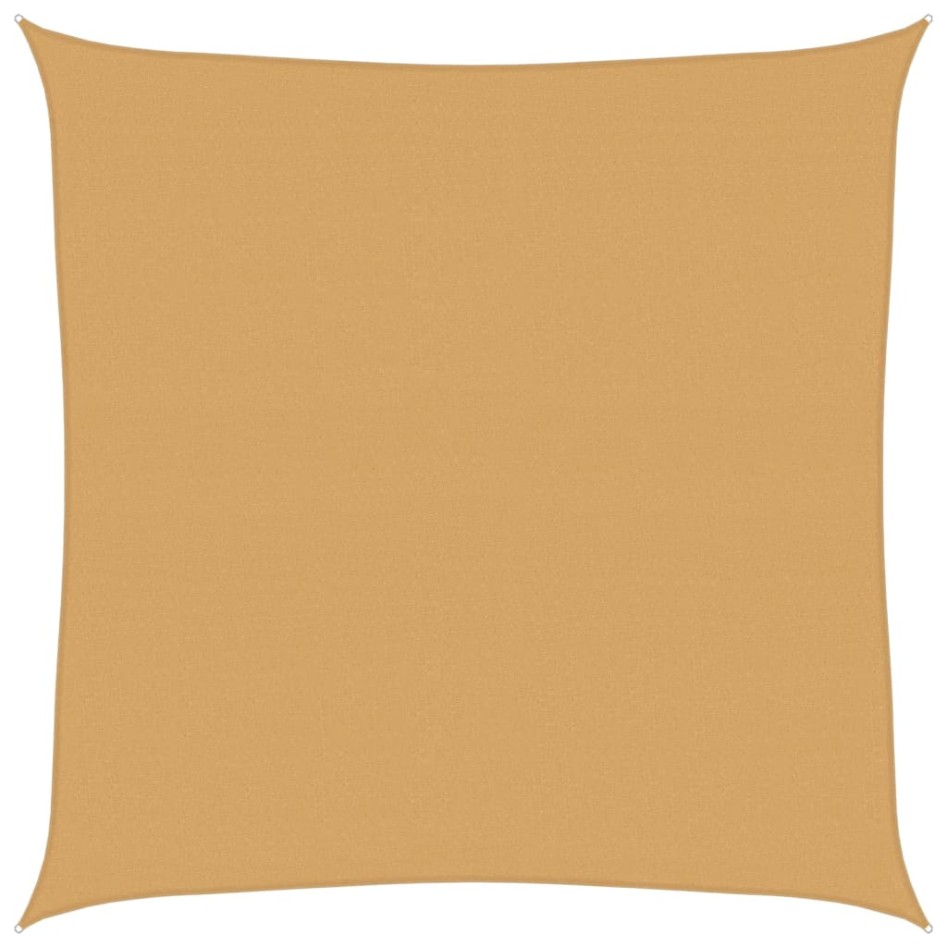 Toldo de vela cuadrado HDPE arena 160 g/m² 4x4