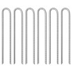 Clavijas de tienda forma U 6 uds acero galvanizado 41,5cm Ø12mm
