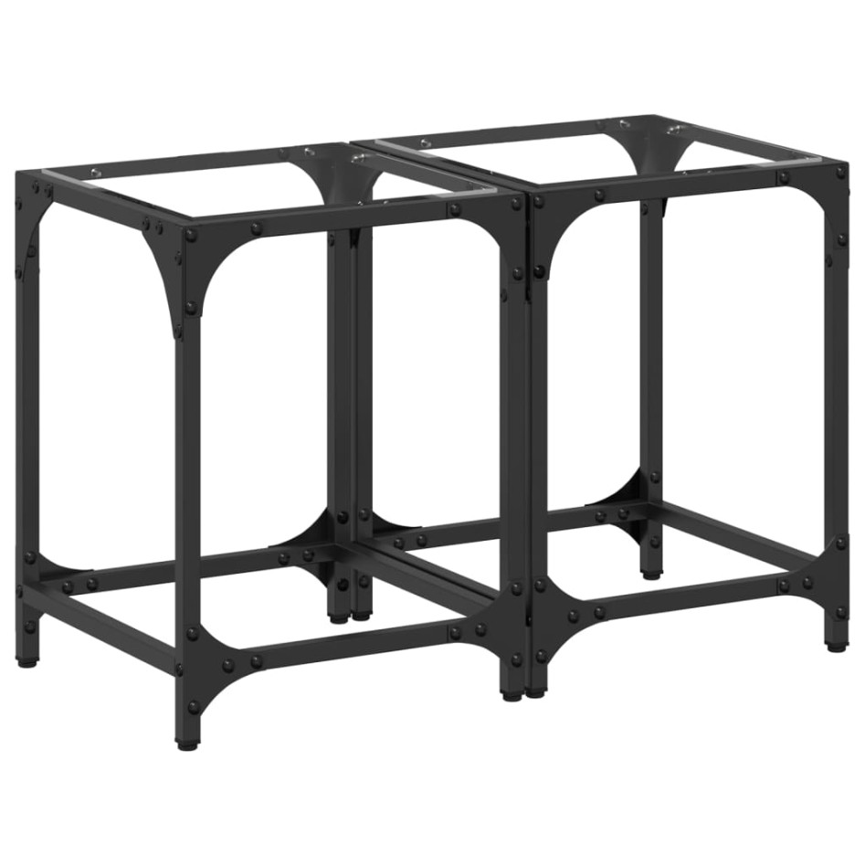 Mesas de centro 2 uds vidrio transparente y acero 30x30x40