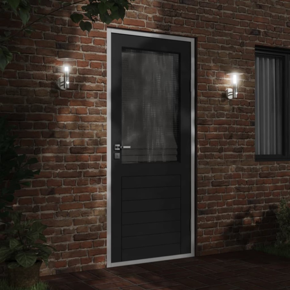 Lámpara de pared de exterior con sensor acero