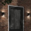 Lámparas de pared de exterior 2 uds aluminio fundido negro