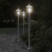 Lámpara de suelo de exterior acero inoxidable plateado 120 cm